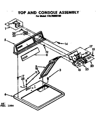 Top and console assembly