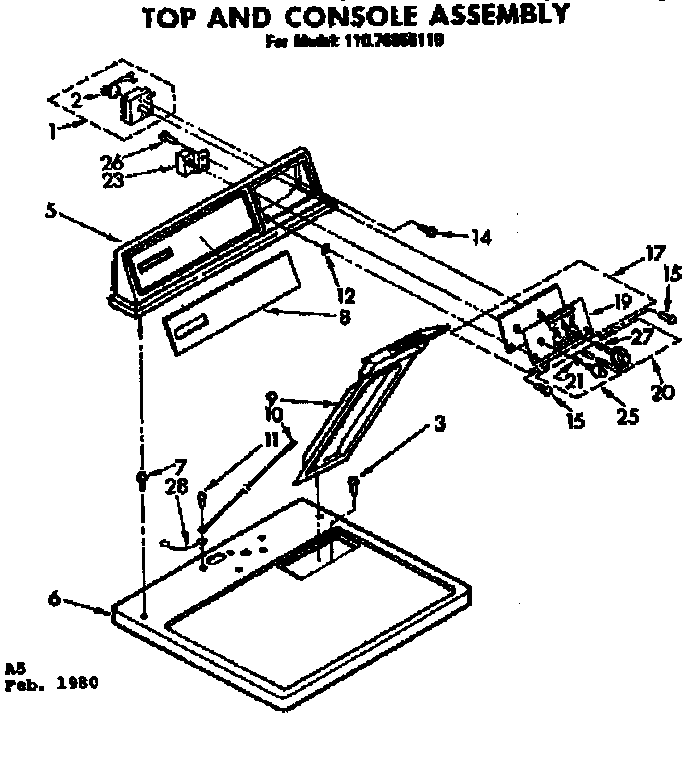 Top and console assembly