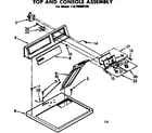 Kenmore 11076955120 top and console assembly diagram
