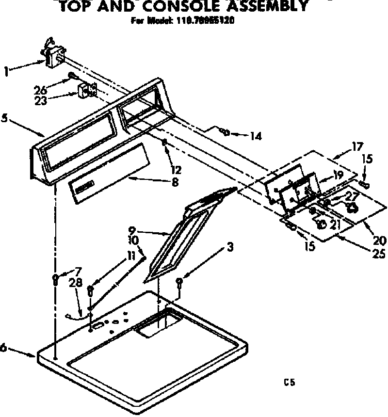 Top and console assembly