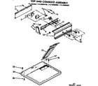 Kenmore 11076960100 top and console parts diagram