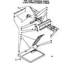 Kenmore 11076965110 top and console parts diagram