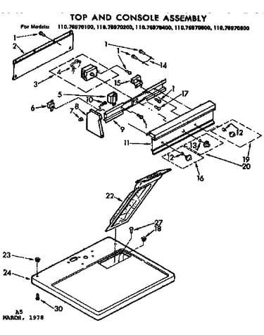 Top and console assembly