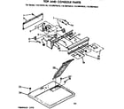 Kenmore 11076974210 top and console parts diagram