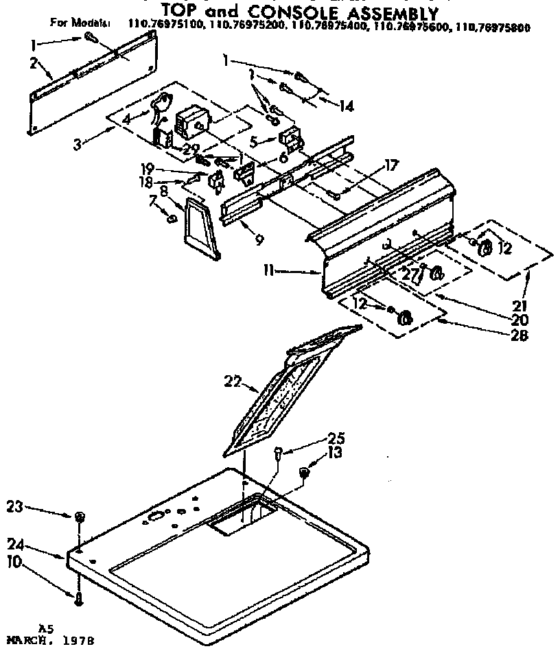 Top and console assembly