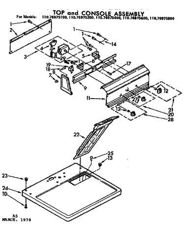 Top and console assembly
