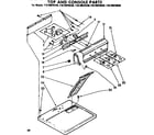 Kenmore 11076975130 top and console parts diagram