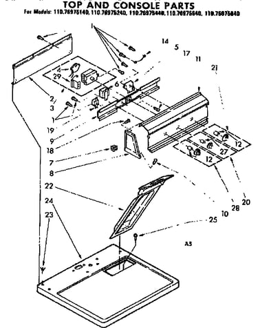 Top and console parts