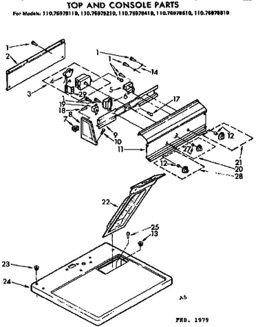 Top and console parts