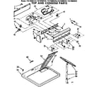 Kenmore 11076992610 top and console parts diagram