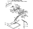 Kenmore 11076995410 top and console parts diagram