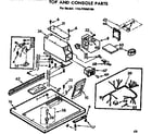 Sears 11077404100 top and console parts diagram