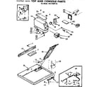 Sears 11077404110 top and console parts diagram