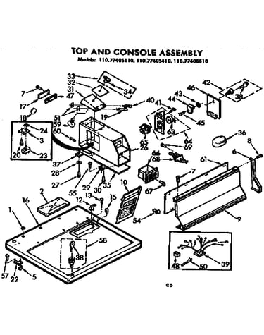 Top and console assembly