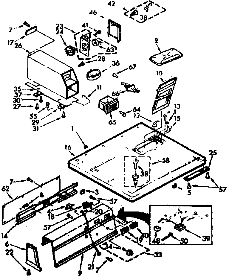 Top and console assembly