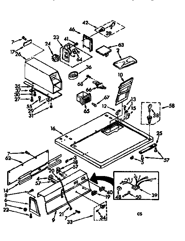 Top and console assembly