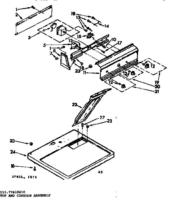 Top and console assembly