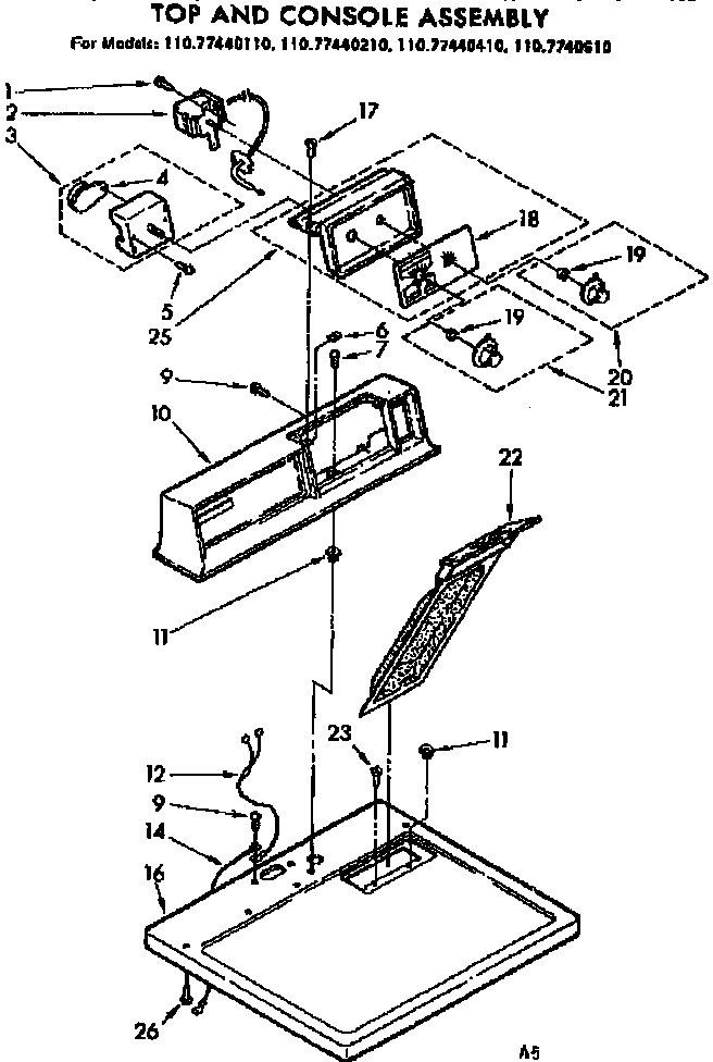 Top and console assembly