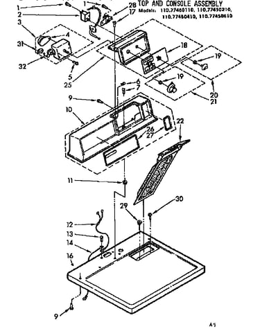 Top and console assembly