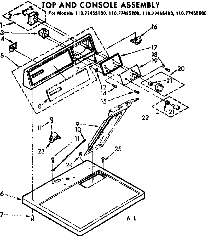 Top and console assembly