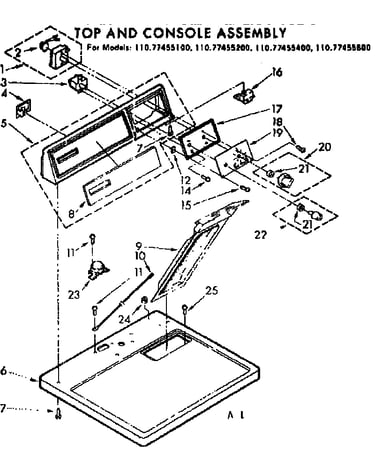 Top and console assembly