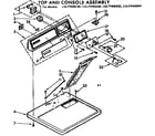 Sears 11077455420 top and console assembly diagram