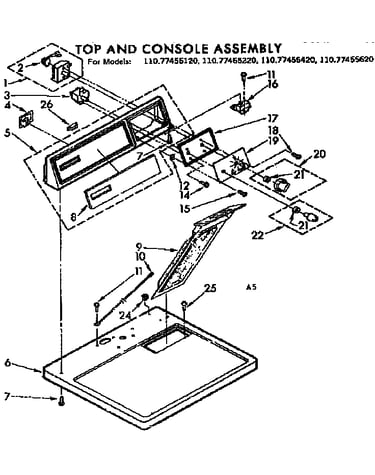 Top and console assembly
