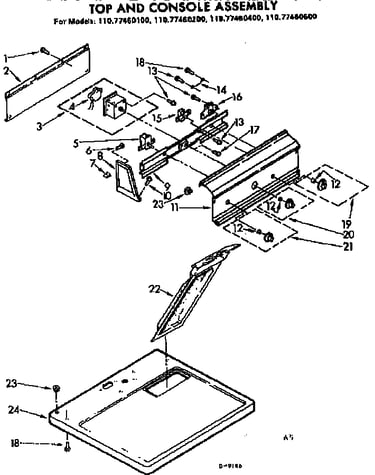 Top and console assembly