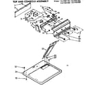 Sears 11077461100 top and console assembly diagram