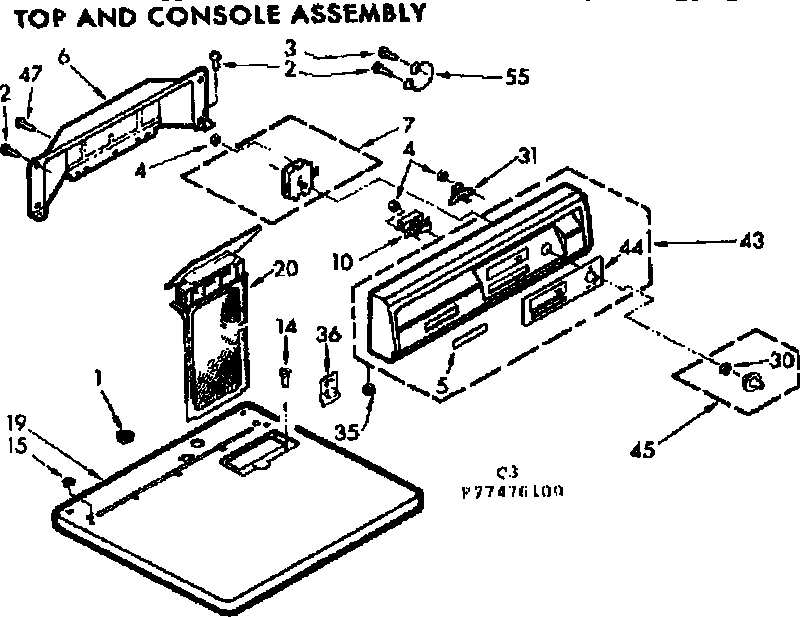 Top and console assembly