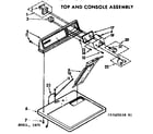 Sears 11077520410 top and console assembly diagram