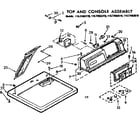 Sears 11077562410 top and console assembly diagram