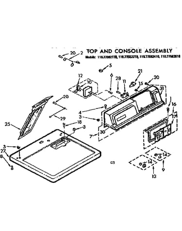 Top and console assembly