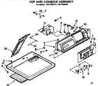 Sears 11077562710 top and console assembly diagram