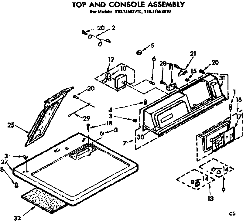 TOP AND CONSOLE ASSEMBLY