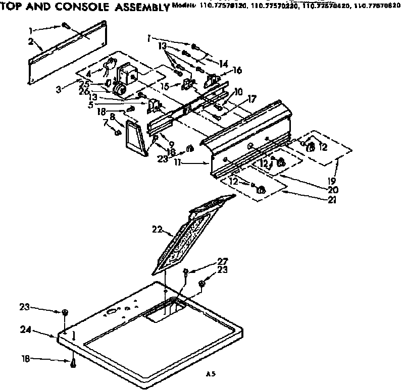 Top and console assembly