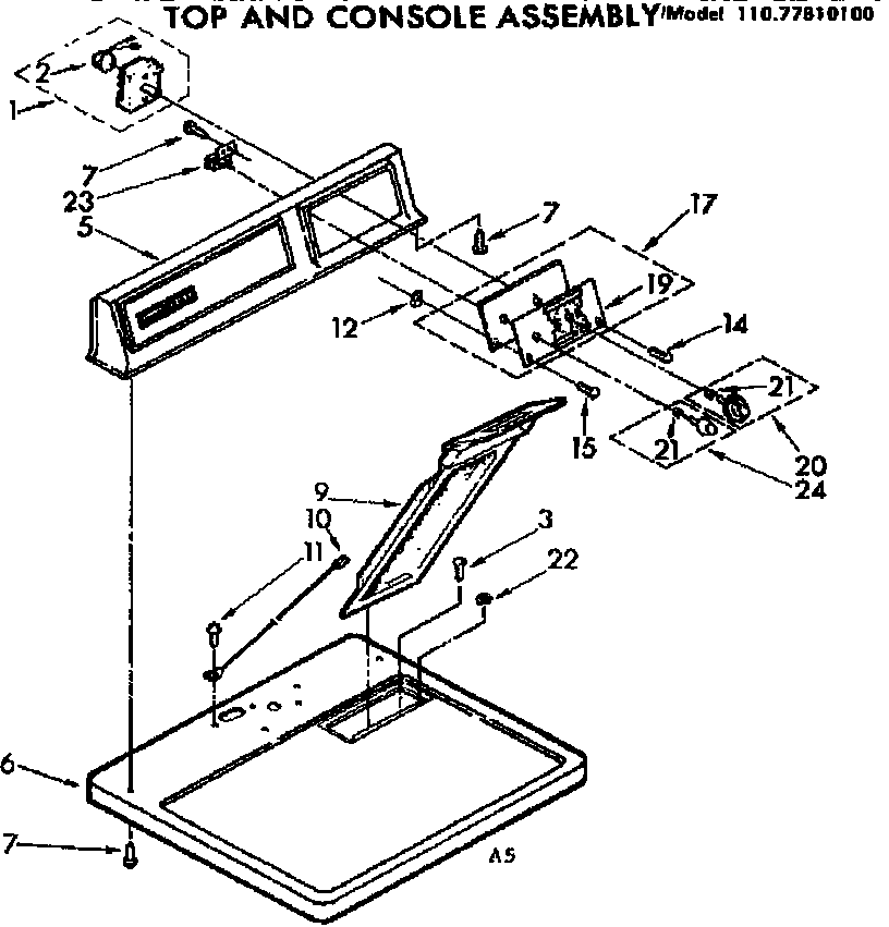 Top and console assembly