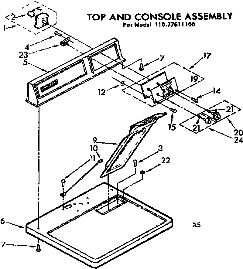 Top and console assembly