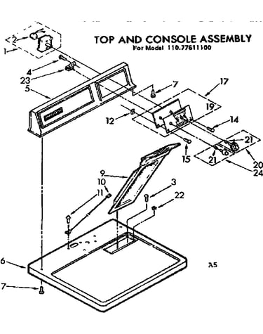 Top and console assembly