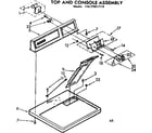 Sears 11077611110 top and console assembly diagram