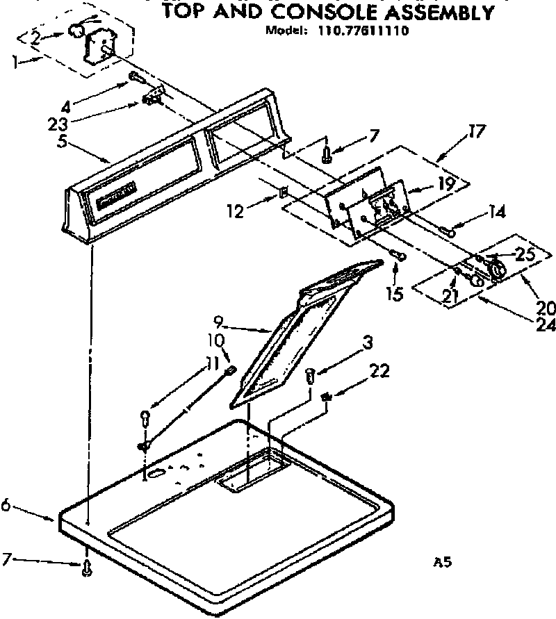 Top and console assembly