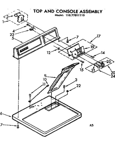 Top and console assembly