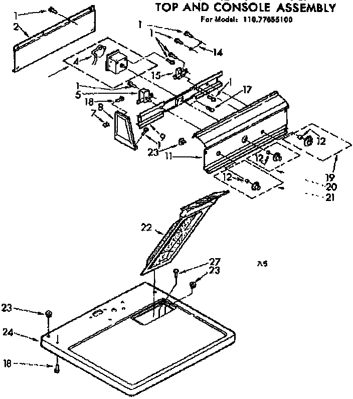 Top and console assembly