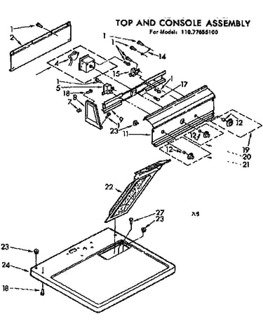 Top and console assembly