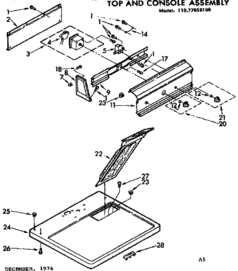 Top and console assembly