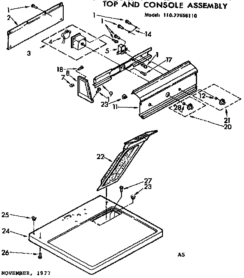 Top and console assembly