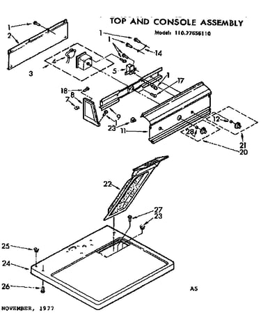 Top and console assembly