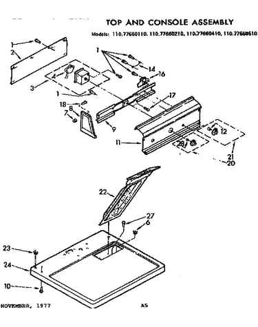 Top and console assembly