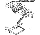 Sears 11077670400 top and console assembly diagram