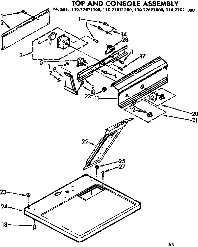 TOP AND CONSOLE ASSEMBLY